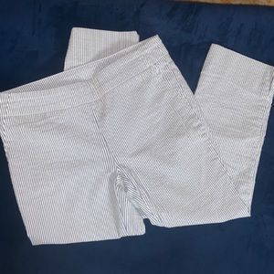 CYNTHIA ROWLEY CAPRI BLUE AND WHITE PINSTRIPE KNICKERS SIZE US 4